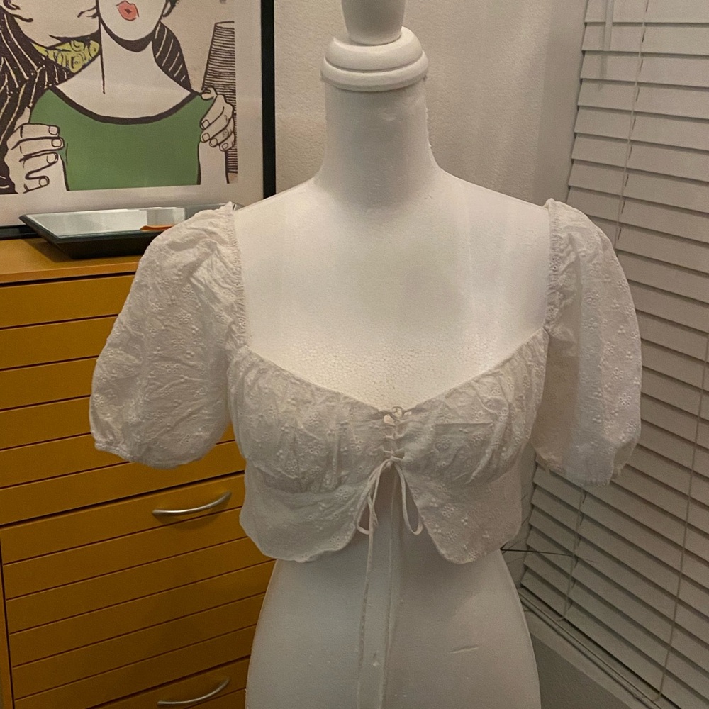 Blanc White Puff Sleeve Top